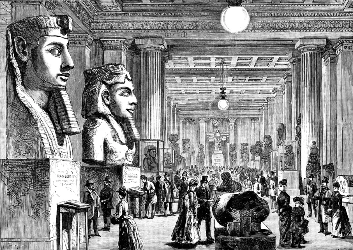 Framed Print : Electric lighting of the British Museum, 1890. Creator: Unknown Framed Print : Electric lighting of the British Museum, 1890. Creator: Unknown