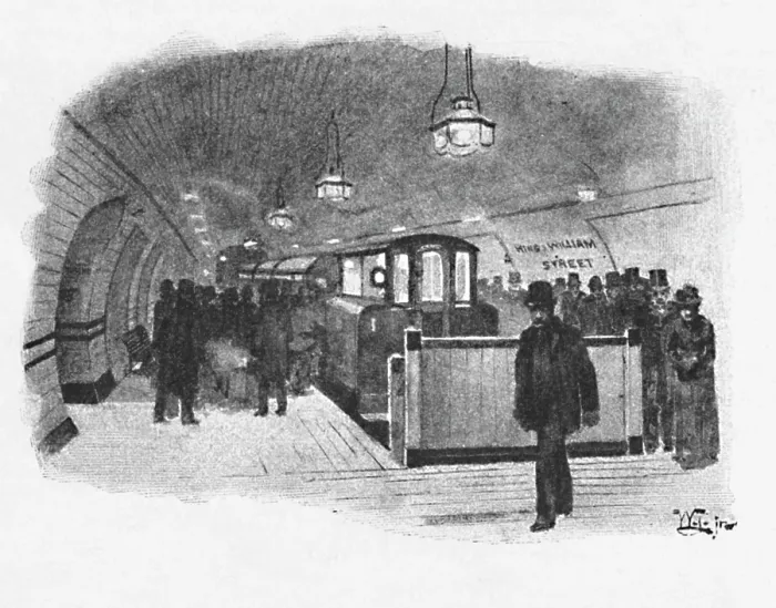Framed Print : Electric Railway Station (City and South London), King William Street, 1891 Framed Print : Electric Railway Station (City and South London), King William Street, 1891