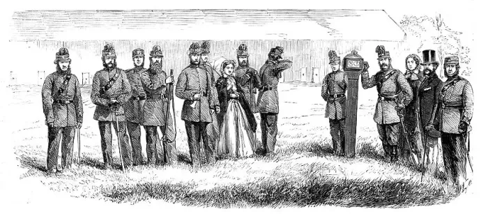 Framed Print : The Electric Target invented by Lieut. Chevalier, 1860. Creator: Unknown Framed Print : The Electric Target invented by Lieut. Chevalier, 1860. Creator: Unknown