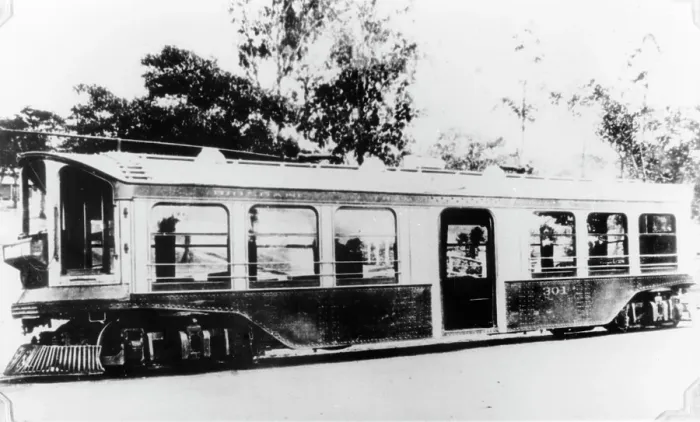 Framed Print : Electric tram, c1900s. Creator: Unknown Framed Print : Electric tram, c1900s. Creator: Unknown
