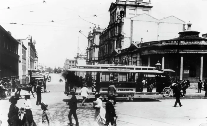 Framed Print : Electric tram, c1900s. Creator: Unknown Framed Print : Electric tram, c1900s. Creator: Unknown