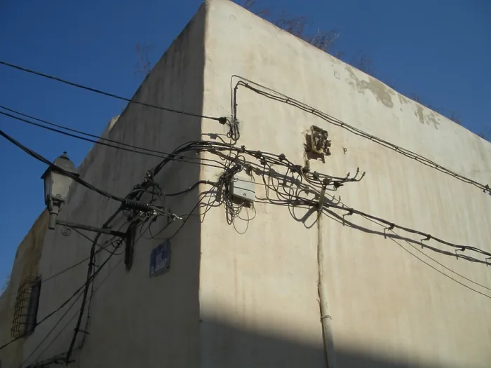 Framed Print : Electrical cables, Sousse, Tunisia, 2009. Creator: Amanda Waite Framed Print : Electrical cables, Sousse, Tunisia, 2009. Creator: Amanda Waite