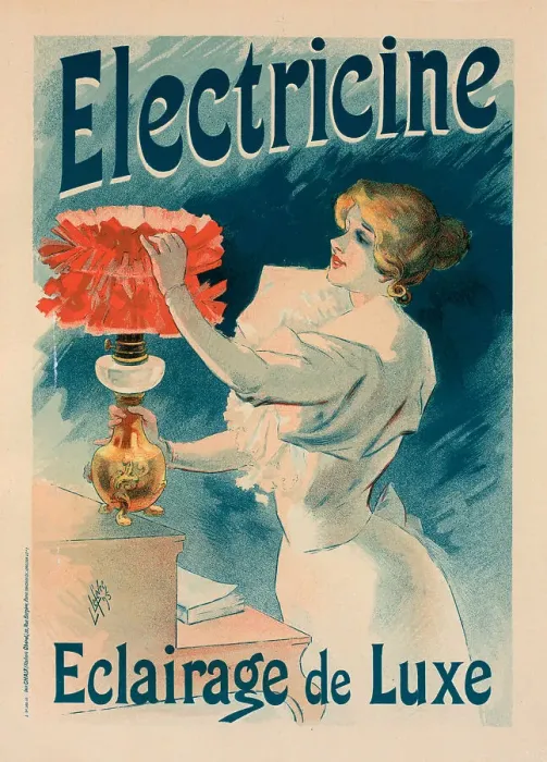 Framed Print : Electricine. Eclairage de luxe, 1897. Creator: Lefèvre, Lucien (1850-ca1902) Framed Print : Electricine. Eclairage de luxe, 1897. Creator: Lefèvre, Lucien (1850-ca1902)