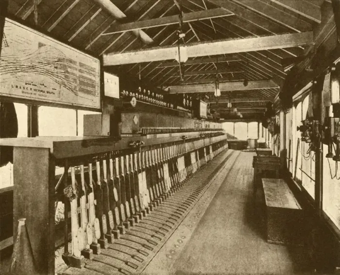 Framed Print : Electro-Mechanical Signal Cabin at Victoria, Southern Railway, 1930. Creator: Unknown Framed Print : Electro-Mechanical Signal Cabin at Victoria, Southern Railway, 1930. Creator: Unknown