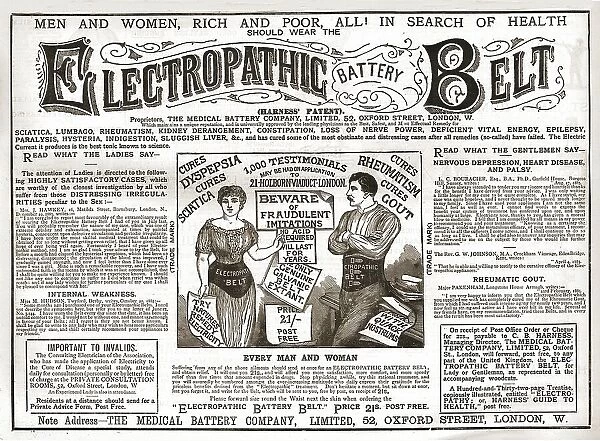 Electropathic Battery Belt, 1886. Creator: Unknown