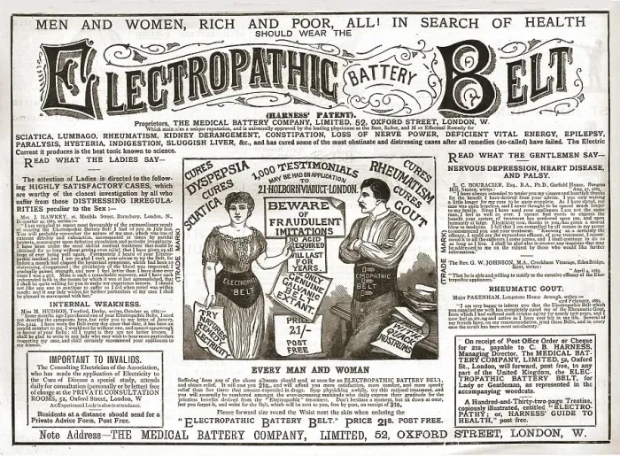 Framed Print : Electropathic Battery Belt, 1886. Creator: Unknown Framed Print : Electropathic Battery Belt, 1886. Creator: Unknown