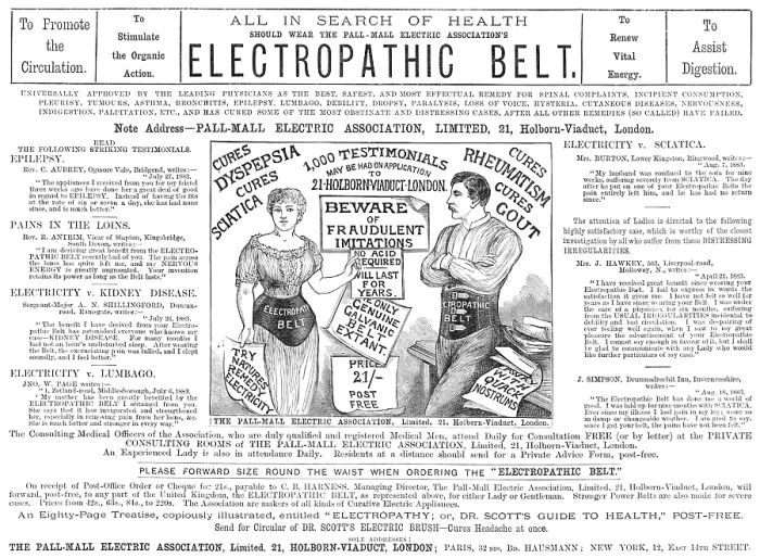 Framed Print : Electropathic Belt, 1883. Creator: Unknown Framed Print : Electropathic Belt, 1883. Creator: Unknown