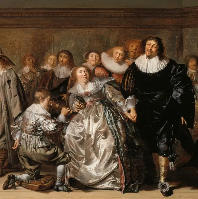 Framed Print : An Elegant Company, 1632. Creator: Pieter Codde Framed Print : An Elegant Company, 1632. Creator: Pieter Codde