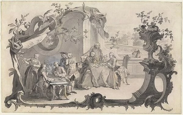 An Elegant Company Playing Board Games, 1756. Creator: Johann Esaias Nilson