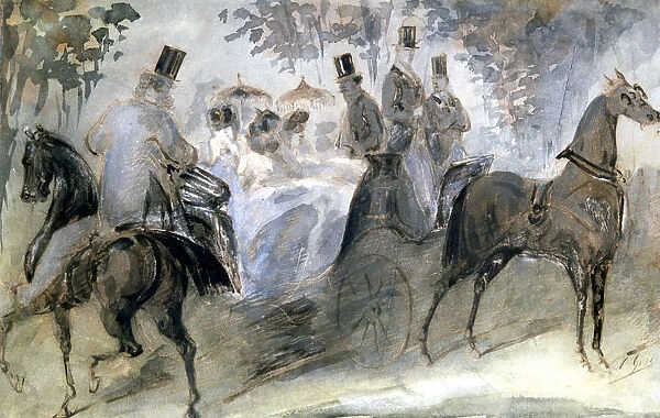 The Elegant Horse and Riders, c1822-1892. Artist: Constantin Guys