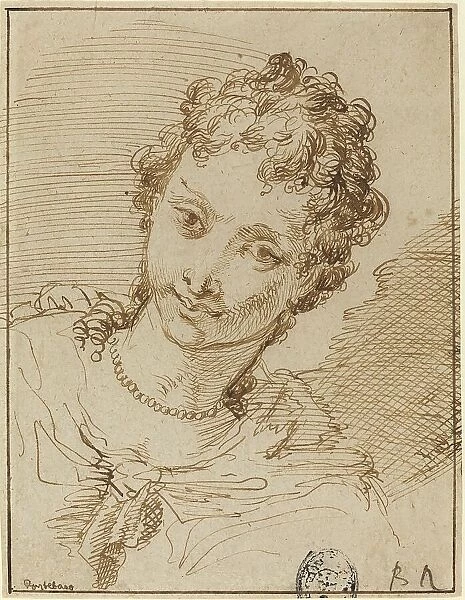 Elegant Young Woman with a Pearl Necklace. Creator: Francesco Fontebasso