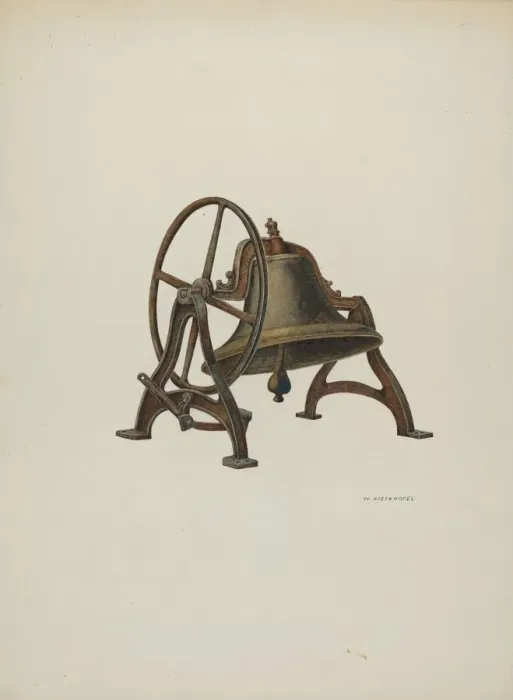 Framed Print : Elementary School Bell, 1940. Creator: William Kieckhofel Framed Print : Elementary School Bell, 1940. Creator: William Kieckhofel