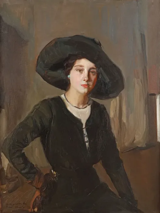 Framed Print : Elena in Black Hat, 1910. Creator: Sorolla y Bastida, Joaquin (1863-1923) Framed Print : Elena in Black Hat, 1910. Creator: Sorolla y Bastida, Joaquin (1863-1923)