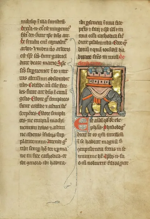Framed Print : An Elephant Carrying Three Soldiers; De Natura Avium; De Pastoribus et Ovibus, 1277 or after. Creator: Unknown Framed Print : An Elephant Carrying Three Soldiers; De Natura Avium; De Pastoribus et Ovibus, 1277 or after. Creator: Unknown