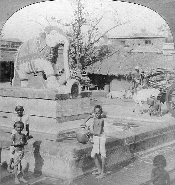 An elephant fountain, Madura, India, 1901. Artist: BL Singley