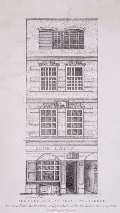 Framed Print : Elephant Inn, Fenchurch Street, London, c1815. Artist: Vowles Framed Print : Elephant Inn, Fenchurch Street, London, c1815. Artist: Vowles