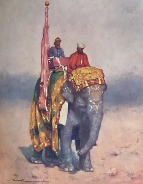 Framed Print : An Elephant from the Sandy Wastes of Rajputana, 1903. Artist: Mortimer L Menpes Framed Print : An Elephant from the Sandy Wastes of Rajputana, 1903. Artist: Mortimer L Menpes