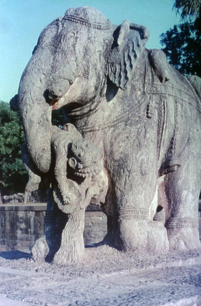 Elephant sculpture, Khajuraho, India. c950-1050. (20th century)