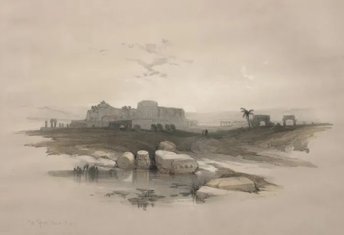 Framed Print : Eleutheropolis or the modern Beit-Jibrin, 1839. Creator: David Roberts (British, 1796-1864) Framed Print : Eleutheropolis or the modern Beit-Jibrin, 1839. Creator: David Roberts (British, 1796-1864)