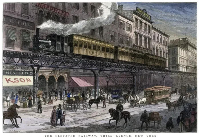 Framed Print : The Elevated Railway, Third Avenue, New York, 1879 Framed Print : The Elevated Railway, Third Avenue, New York, 1879