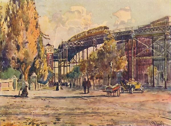 Elevated Railway, New York, 1916. Artist: Martin Lewis