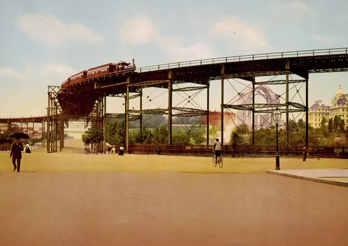 Framed Print : The Elevated at One Hundred and Tenth Street, New York City, c1900. Creator: Unknown Framed Print : The Elevated at One Hundred and Tenth Street, New York City, c1900. Creator: Unknown