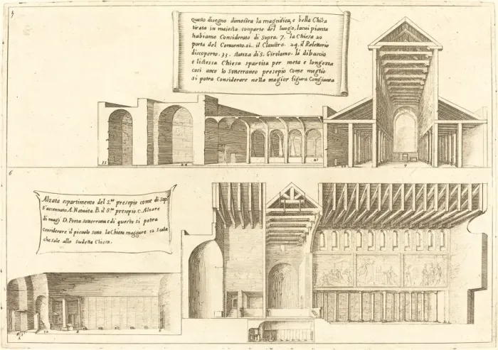 Framed Print : Elevation of Churches including the Holy Manger, 1619. Creator: Jacques Callot Framed Print : Elevation of Churches including the Holy Manger, 1619. Creator: Jacques Callot