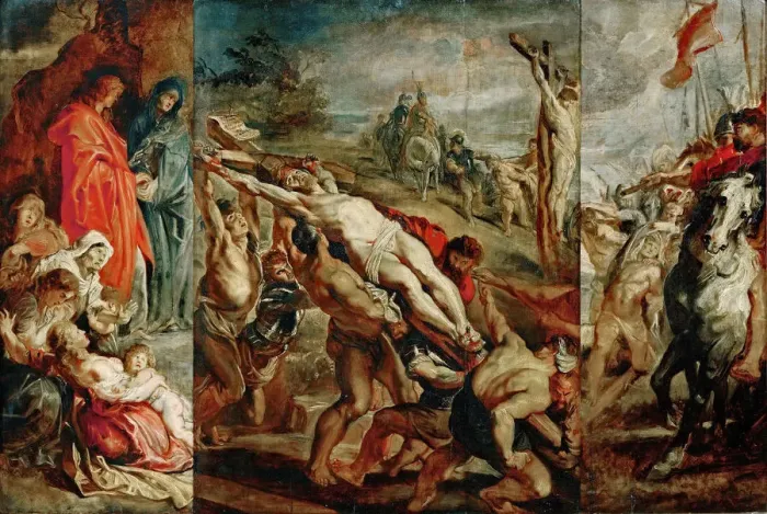 Framed Print : The Elevation of the Cross (sketch for the triptych). Artist: Rubens, Pieter Paul (1577-1640) Framed Print : The Elevation of the Cross (sketch for the triptych). Artist: Rubens, Pieter Paul (1577-1640)
