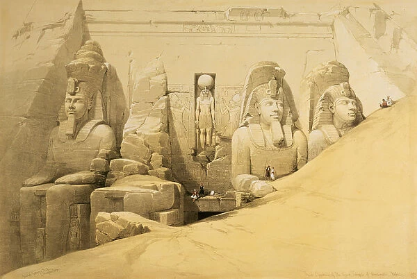 Front elevation of the Great Temple of Abu Simbel, Nubia, Egypt, 1849. Artist