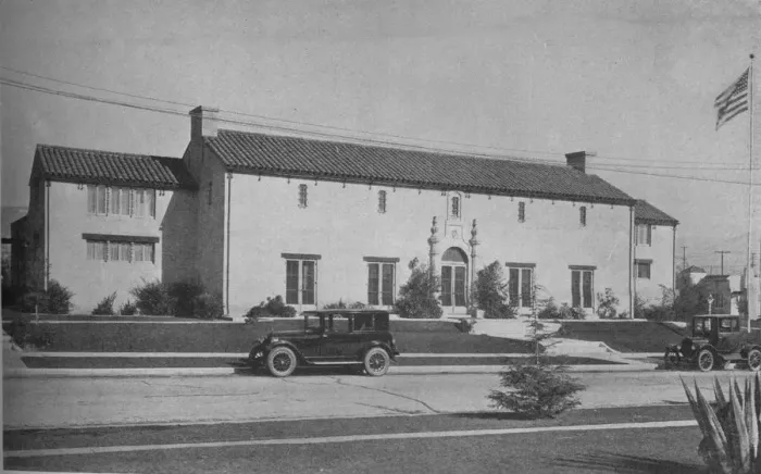 Framed Print : Front elevation, Los Angeles Tennis Club, Los Angeles, California, 1925 Framed Print : Front elevation, Los Angeles Tennis Club, Los Angeles, California, 1925