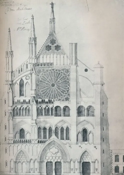 Framed Print : Elevation of North Transept, Westminster Abbey, Showing Cut-Out with Wrens Scheme for Restoration Framed Print : Elevation of North Transept, Westminster Abbey, Showing Cut-Out with Wrens Scheme for Restoration