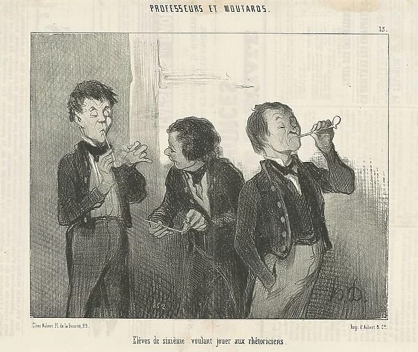 Eléves de sixième voulant jouer aux rhétoriciens, 19th century. Creator: Honore Daumier