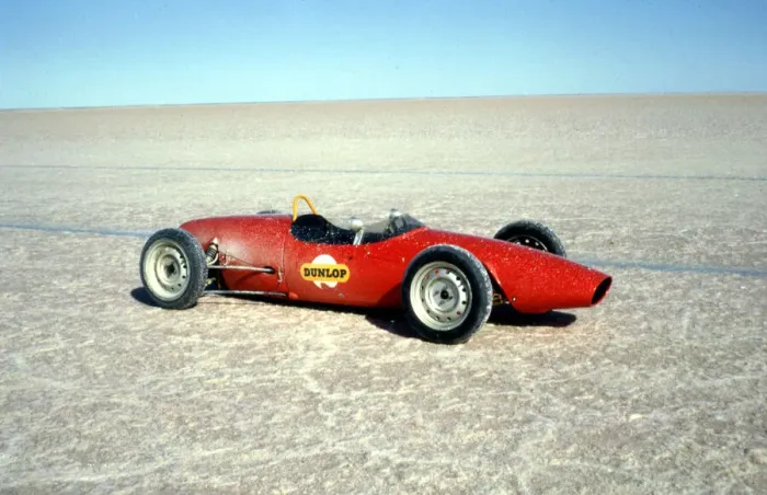 Framed Print : Elfin Ford used to test tyre grip during Bluebird record attempt, Lake Eyre, 1964 Framed Print : Elfin Ford used to test tyre grip during Bluebird record attempt, Lake Eyre, 1964