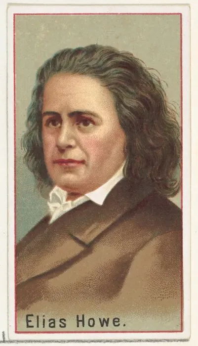 Framed Print : Elias Howe, printers sample for the Worlds Inventors souvenir album (A25 Framed Print : Elias Howe, printers sample for the Worlds Inventors souvenir album (A25