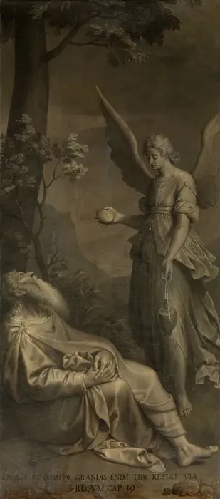 Framed Print : Elijah Fed by an Angel, 1589-1596. Creator: Ambrosius Francken I Framed Print : Elijah Fed by an Angel, 1589-1596. Creator: Ambrosius Francken I