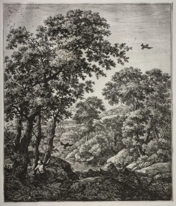 Framed Print : Elijah Fed by the Ravens. Creator: Anthonie Waterloo (Dutch, 1609 / 10-1690) Framed Print : Elijah Fed by the Ravens. Creator: Anthonie Waterloo (Dutch, 1609 / 10-1690)