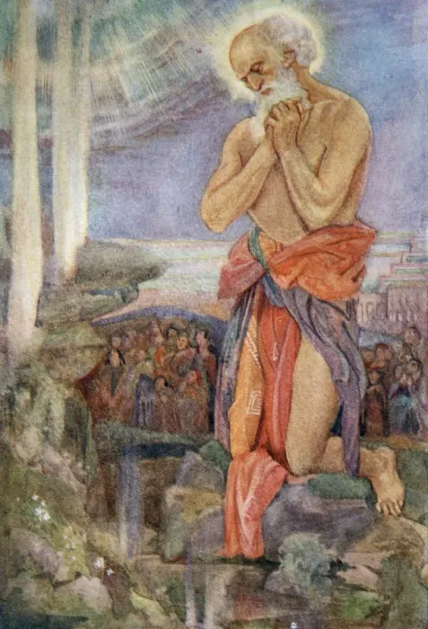 Framed Print : Elijah prevailing over the Priests of Baal, 1916. Artist: Evelyn Paul Framed Print : Elijah prevailing over the Priests of Baal, 1916. Artist: Evelyn Paul