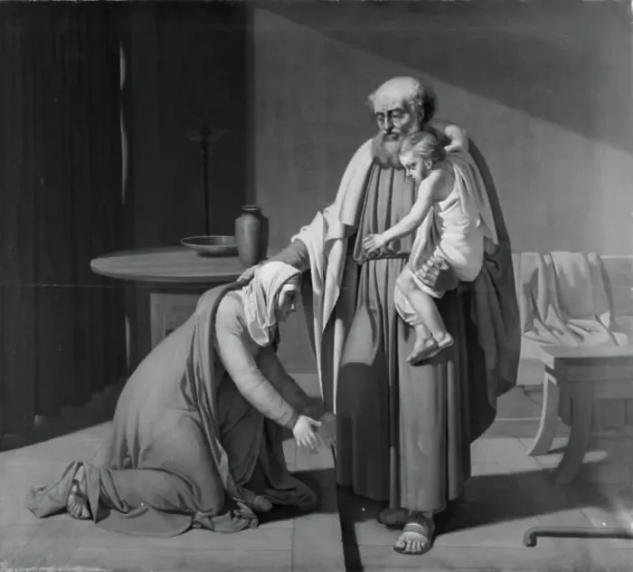 Framed Print : Elijah raises the widow's son from the dead, 1807-1818. Creator: Ferdinand Wolfgang Flachner Framed Print : Elijah raises the widow's son from the dead, 1807-1818. Creator: Ferdinand Wolfgang Flachner