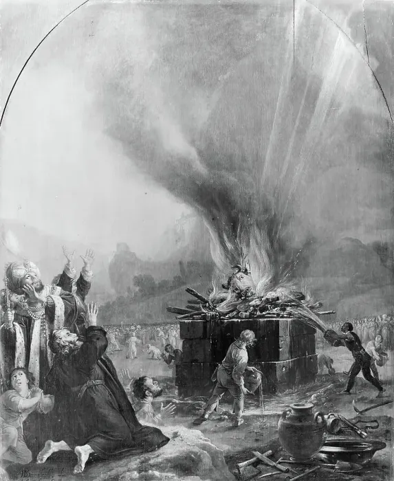 Framed Print : Elijah's Sacrifice, 1645. Creator: Bartholomeus Breenbergh Framed Print : Elijah's Sacrifice, 1645. Creator: Bartholomeus Breenbergh