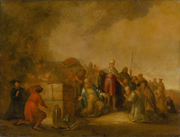 Elijahs sacrifice on Mount Carmel, 17th century. Creator: Wet, Jacob Willemsz de, the Elder (ca