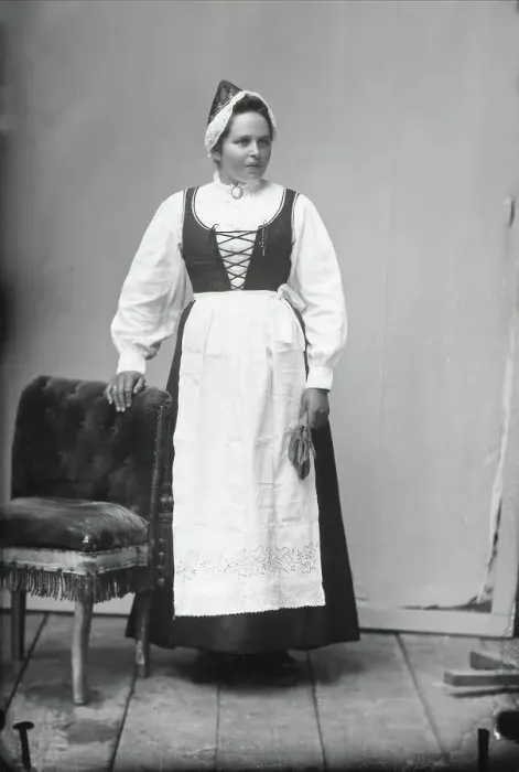 Framed Print : Elise Larsson f Johansson from Rörbäcknäs, Lima parish, Dalarna dressed in... 1890-1910. Creator: Lars Olsson Akerman Framed Print : Elise Larsson f Johansson from Rörbäcknäs, Lima parish, Dalarna dressed in... 1890-1910. Creator: Lars Olsson Akerman
