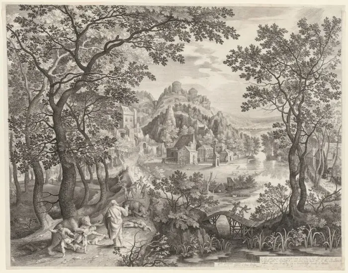 Framed Print : Elisha Cursing the Children of Bethel Who Are Being Devoured by the Bears, 1602. Creator