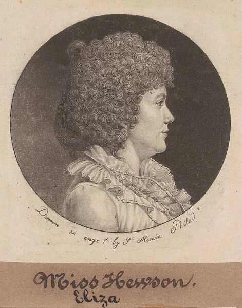Eliza Hewson, 1798. Creator: Charles Balthazar Julien Fevret de Saint-Memin