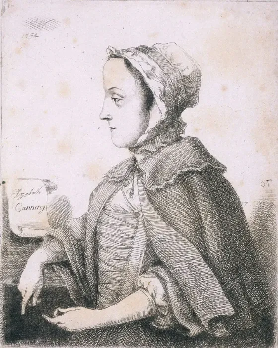 Framed Print : Elizabeth Canning, malefactor, c1753 Framed Print : Elizabeth Canning, malefactor, c1753