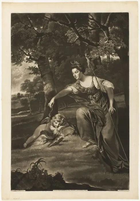 Framed Print : Elizabeth, Duchess of Manchester and Her Son, c. 1770. Creator: James Watson Framed Print : Elizabeth, Duchess of Manchester and Her Son, c. 1770. Creator: James Watson