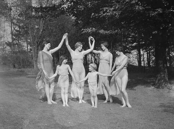 Elizabeth Duncan dancers and children, 1929 Creator: Arnold Genthe
