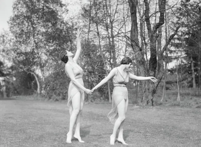 Framed Print : Elizabeth Duncan dancers and children, 1929 Creator: Arnold Genthe Framed Print : Elizabeth Duncan dancers and children, 1929 Creator: Arnold Genthe