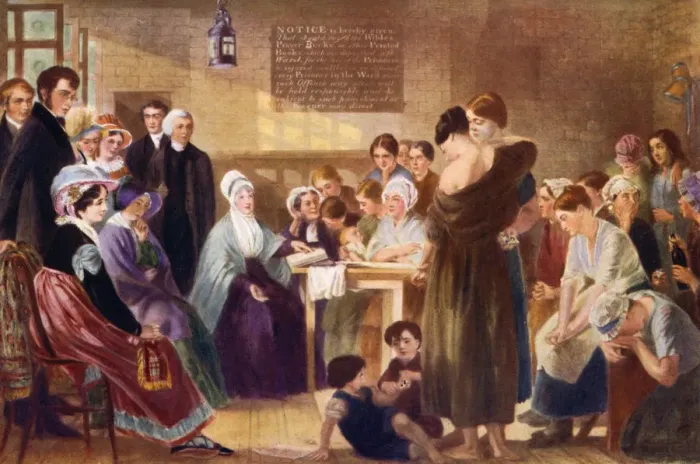 Framed Print : Elizabeth Fry (1780-1845) visiting Newgate Prison, 1926 Framed Print : Elizabeth Fry (1780-1845) visiting Newgate Prison, 1926