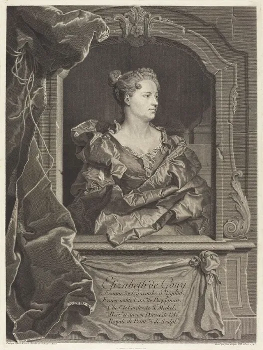Framed Print : Elizabeth de Gouy, femme de Hyacinthe Rigaud, 1743. Creator: Johann Georg Wille Framed Print : Elizabeth de Gouy, femme de Hyacinthe Rigaud, 1743. Creator: Johann Georg Wille