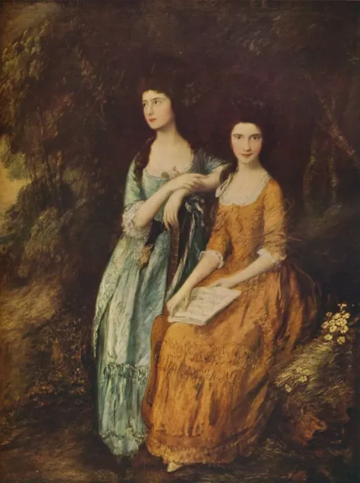 Framed Print : Elizabeth and Mary Linley, c1772. Artist: Thomas Gainsborough Framed Print : Elizabeth and Mary Linley, c1772. Artist: Thomas Gainsborough